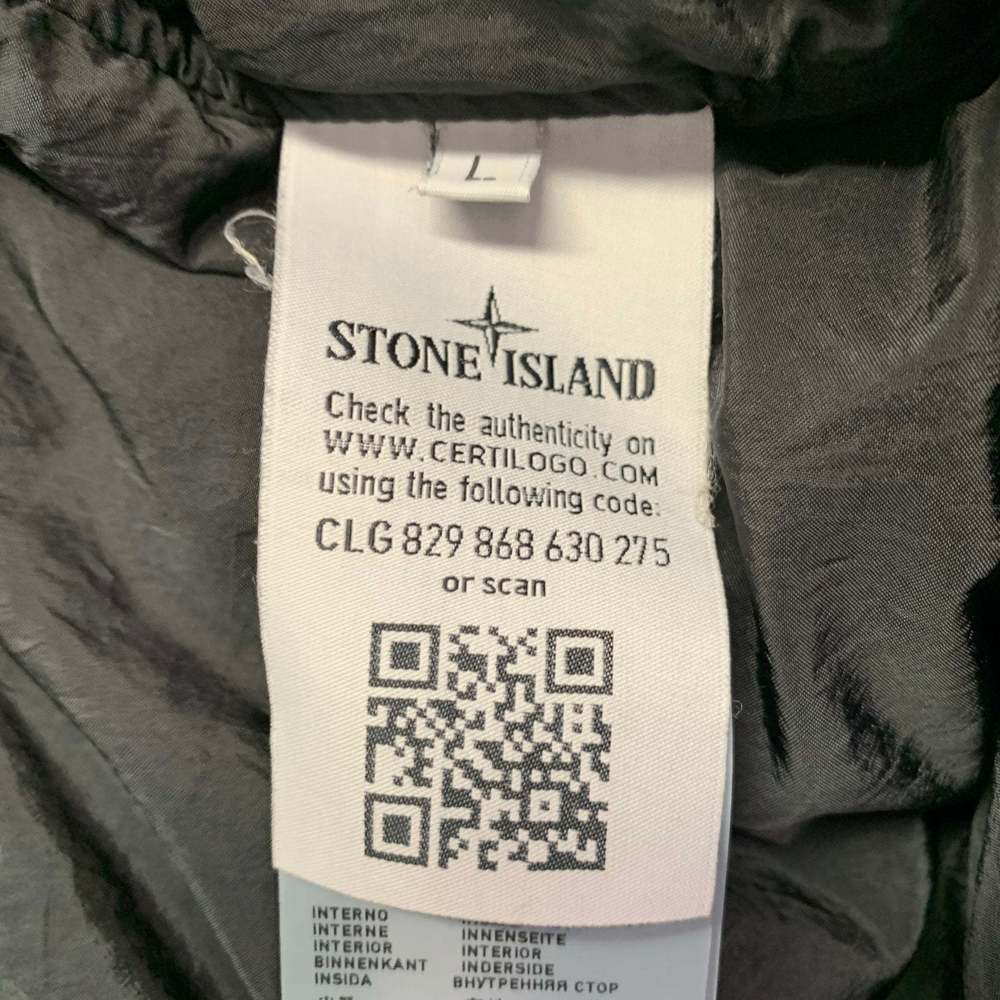 STONE ISLAND Black Cotton Blend Double Breasted Coat - Picture 8 of 11